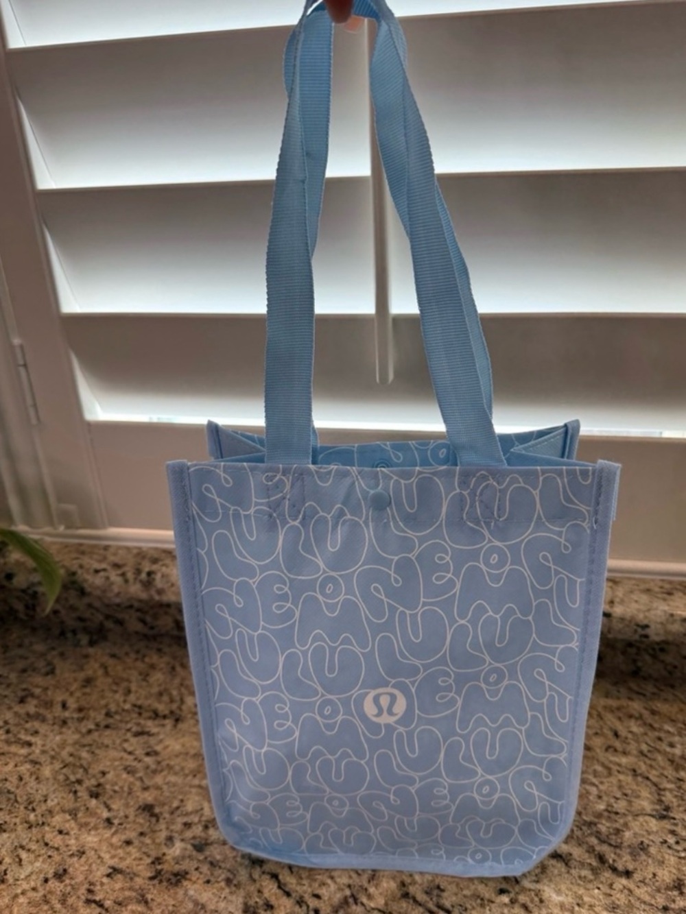 lululemon Light Blue Printed Tote Bag Shoulder Carryall